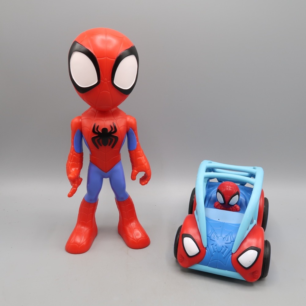 Marvel Spidey and Amazing Friends Supersized 9in Figure & Push go Car Spider-Man